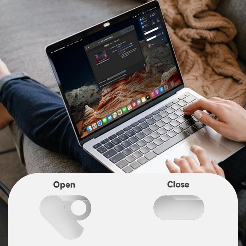 CloudValley Ultra-Thin Metal Webcam Cover for MacBook Pro/iPad/Laptop - 0.015" Privacy Camera Protector with 3M Adhesive (2-Pack) No Residue, Universal Fit for Laptop Accessories (Silver) - Image 4